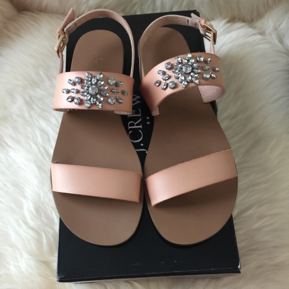 JCREW SANDALS w CRYSTALS -NIB sz 7